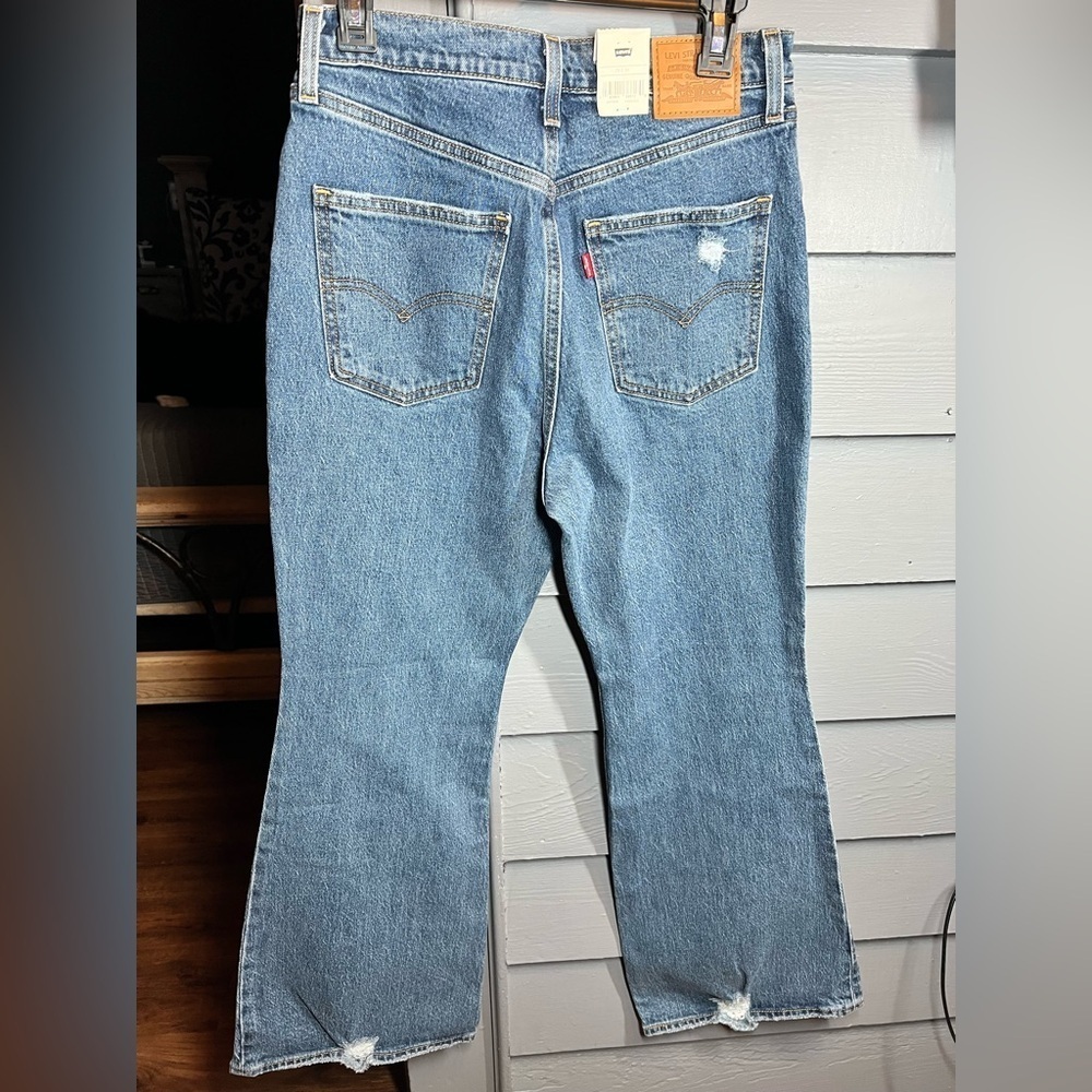 Levi's 70s High Flare Jeans Women Size 29 X30 High Rise Médium Wash Denim - Picture 5 of 13